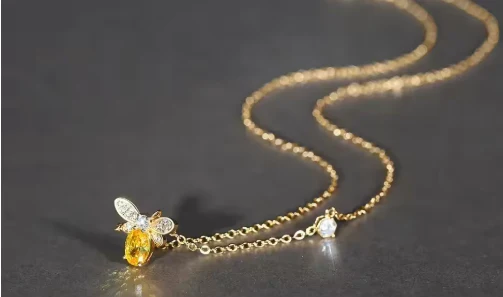 Golden Honeybee Pendant Necklace - Image 6