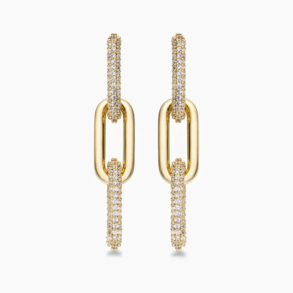 Half Pave Chain Earrings - Image 5