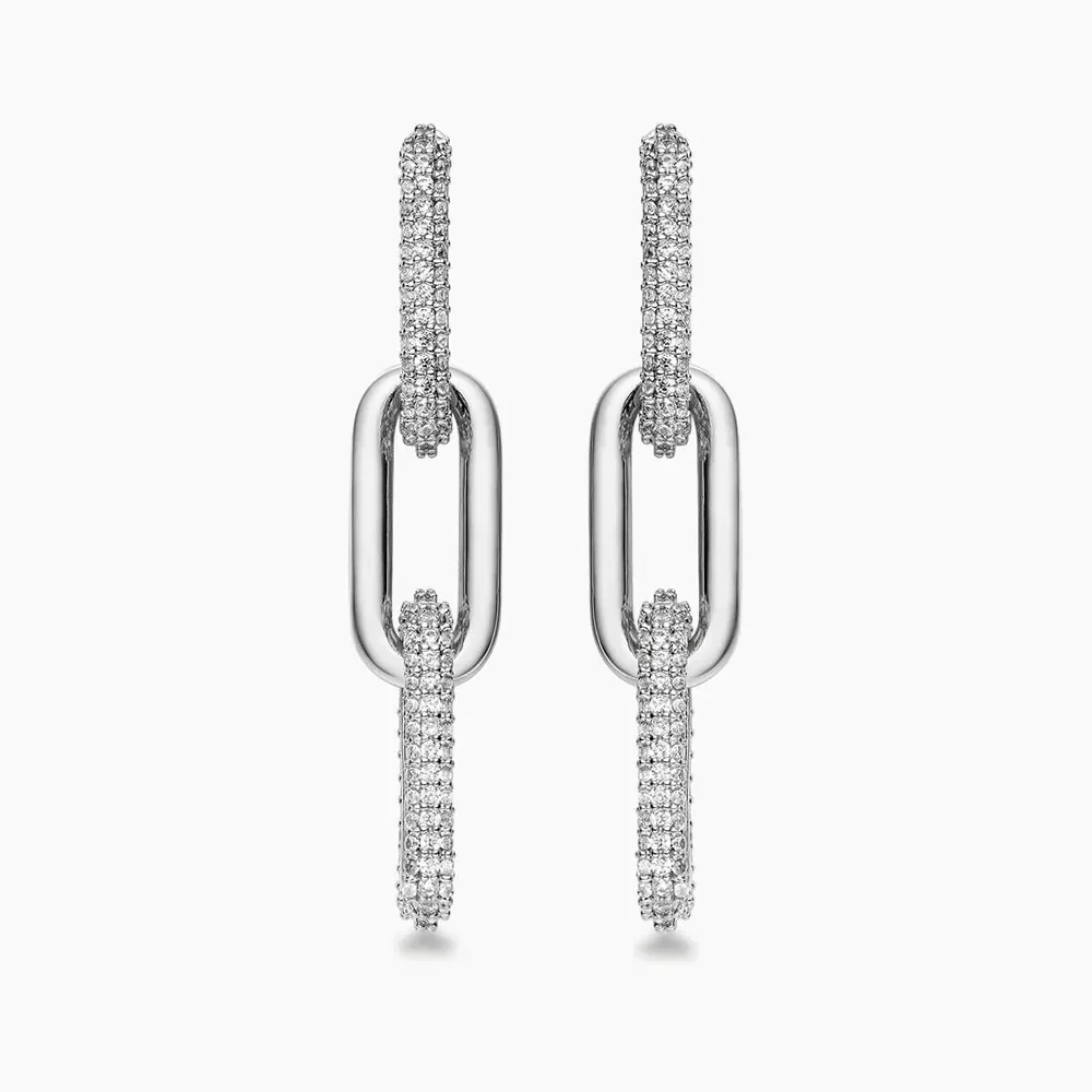 Half Pave Chain Earrings - Image 6