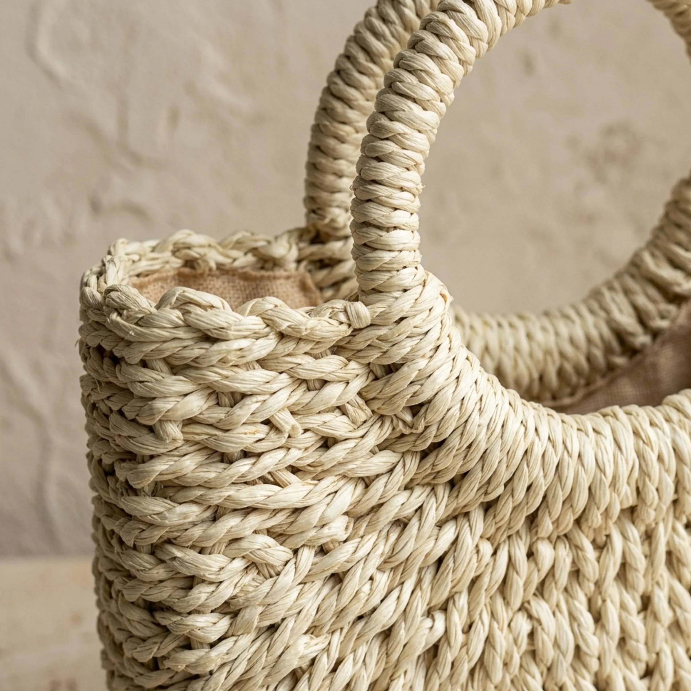 Handcrafted Boho Half-Circle Wicker Tote Handbag - Sustainable Bag - Image 5
