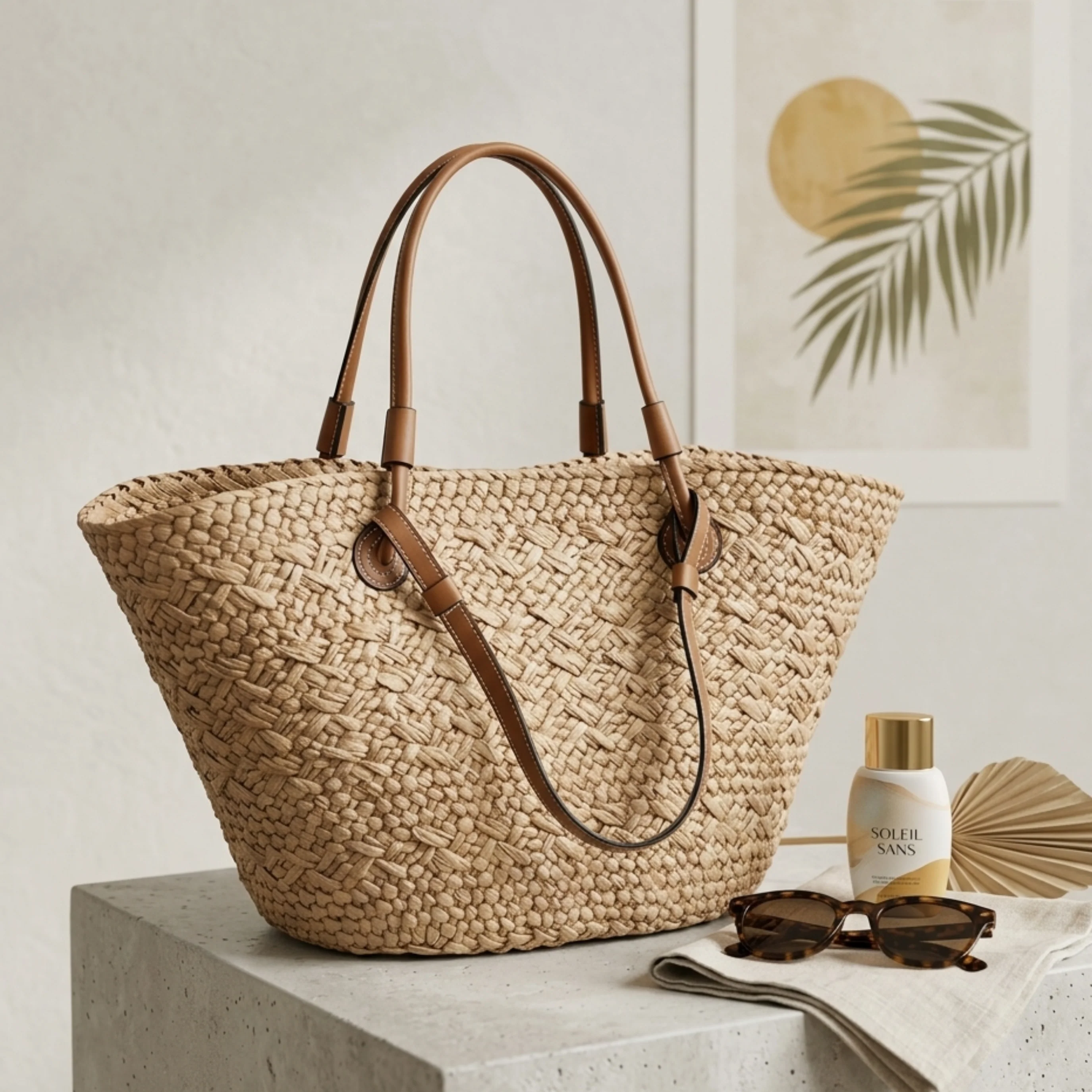 Handcrafted Rattan Wicker Summer Tote Bag – Sustainable Bags