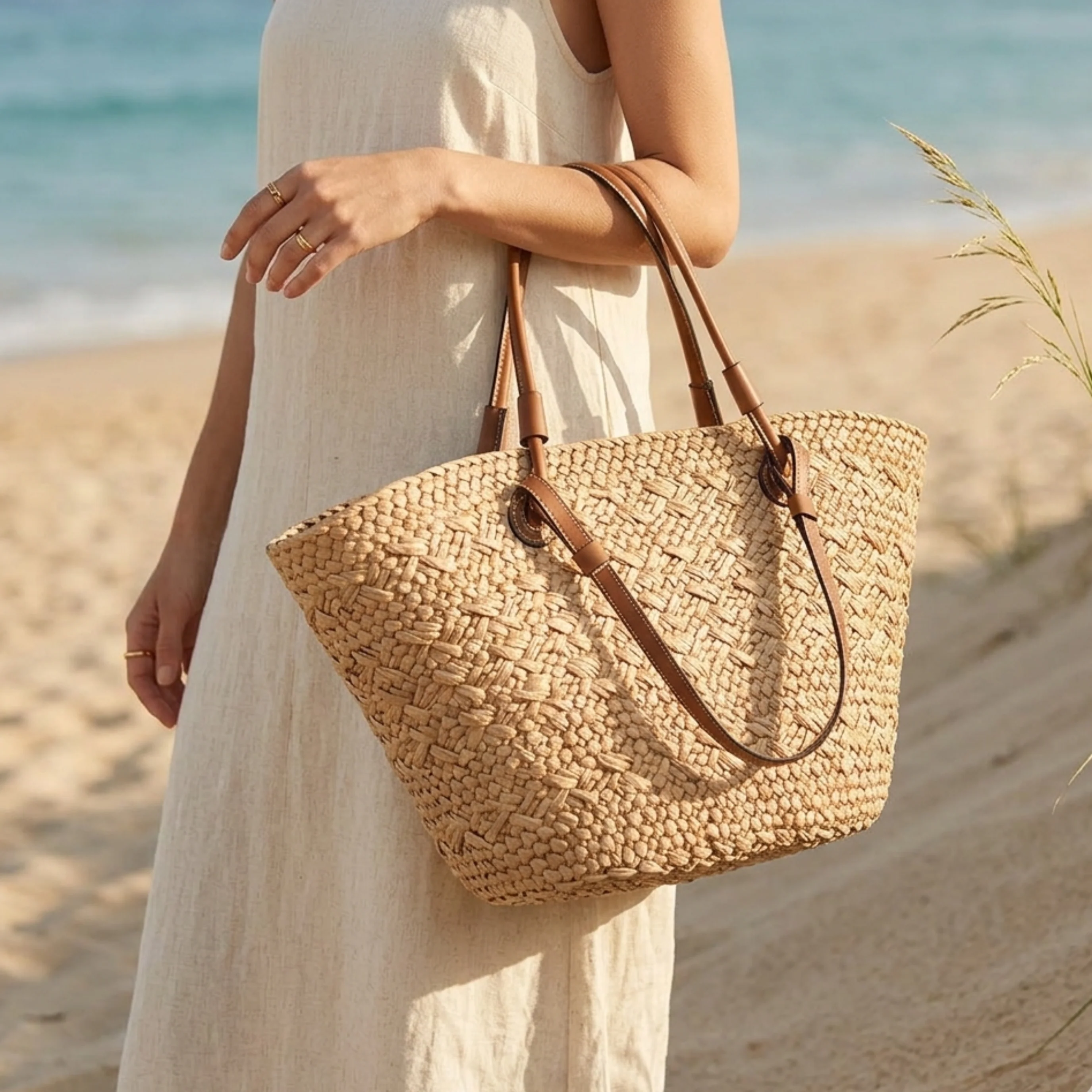 Handcrafted Rattan Wicker Summer Tote Bag – Sustainable Bags - Image 4