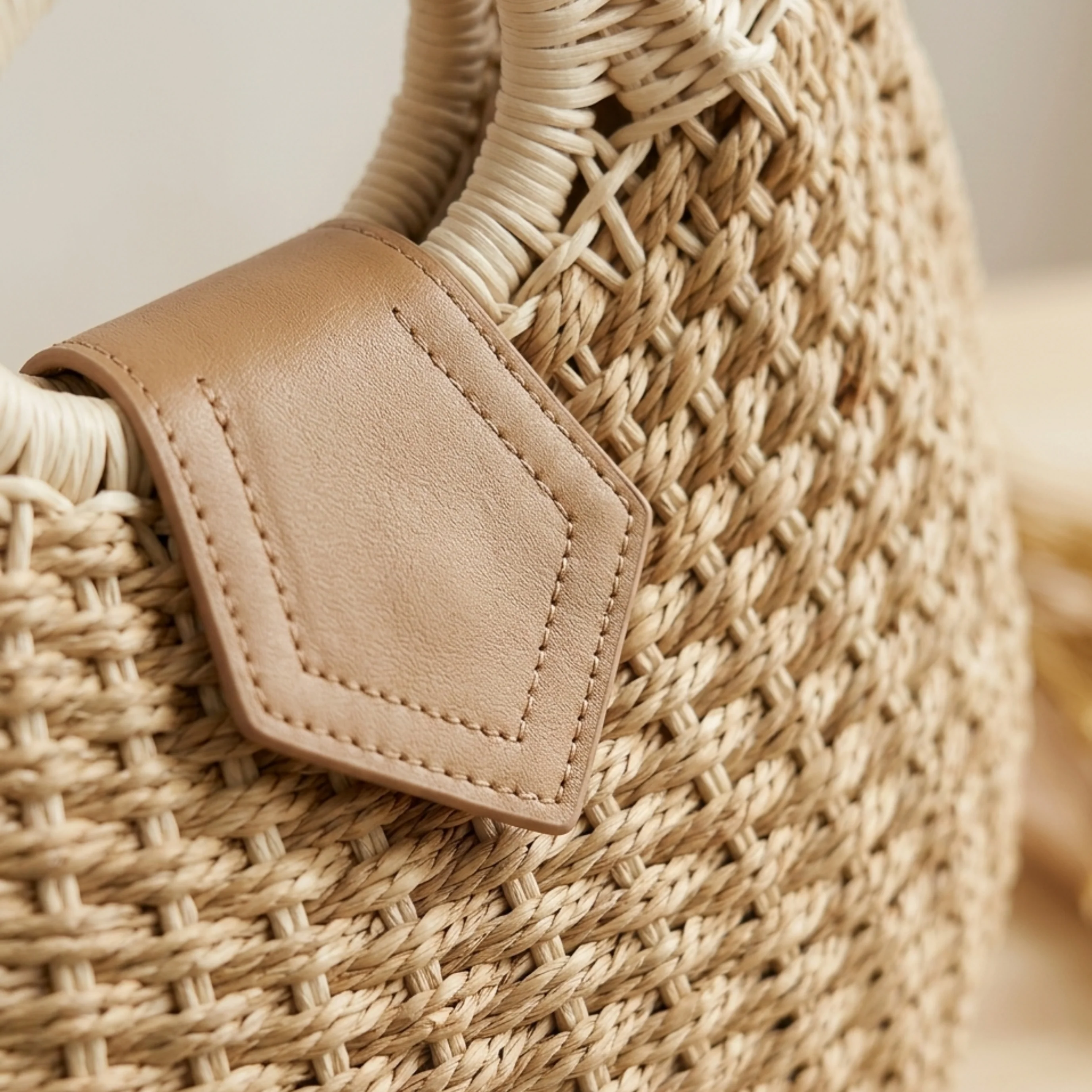 Handwoven Rattan Shell Round Handbag - Sustainable Bag - Image 9