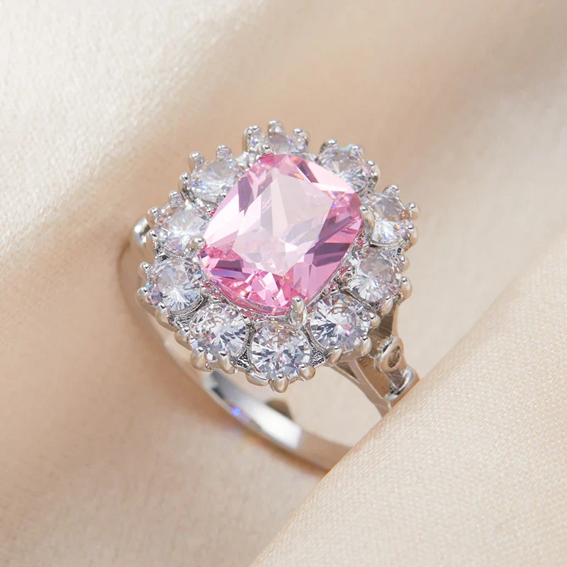 Heart Shape Pink Diamond Cut 925 Sterling Silver Promise Ring - Image 7