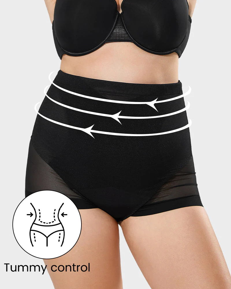 Elegance High-Waist Mesh Tummy Control Shaping Panty - Image 8
