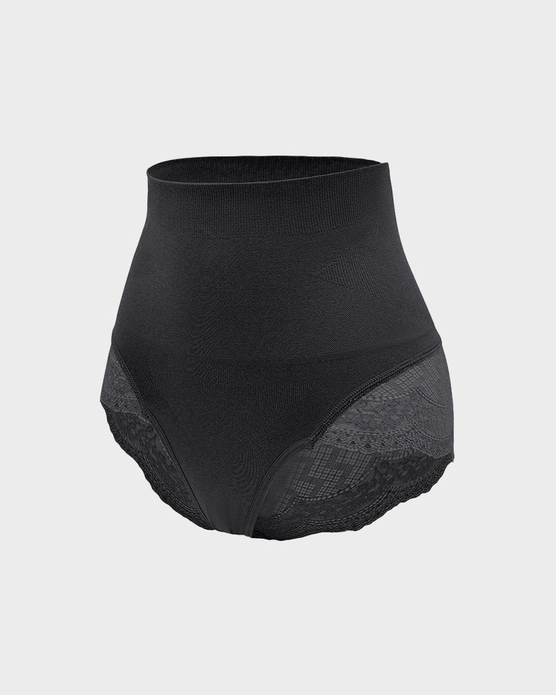High Waist Lace Mesh Tummy Control Shaping Panty - Image 11