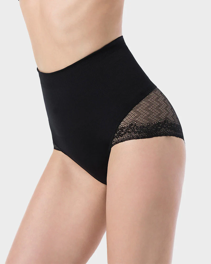High Waist Lace Mesh Tummy Control Shaping Panty - Image 2