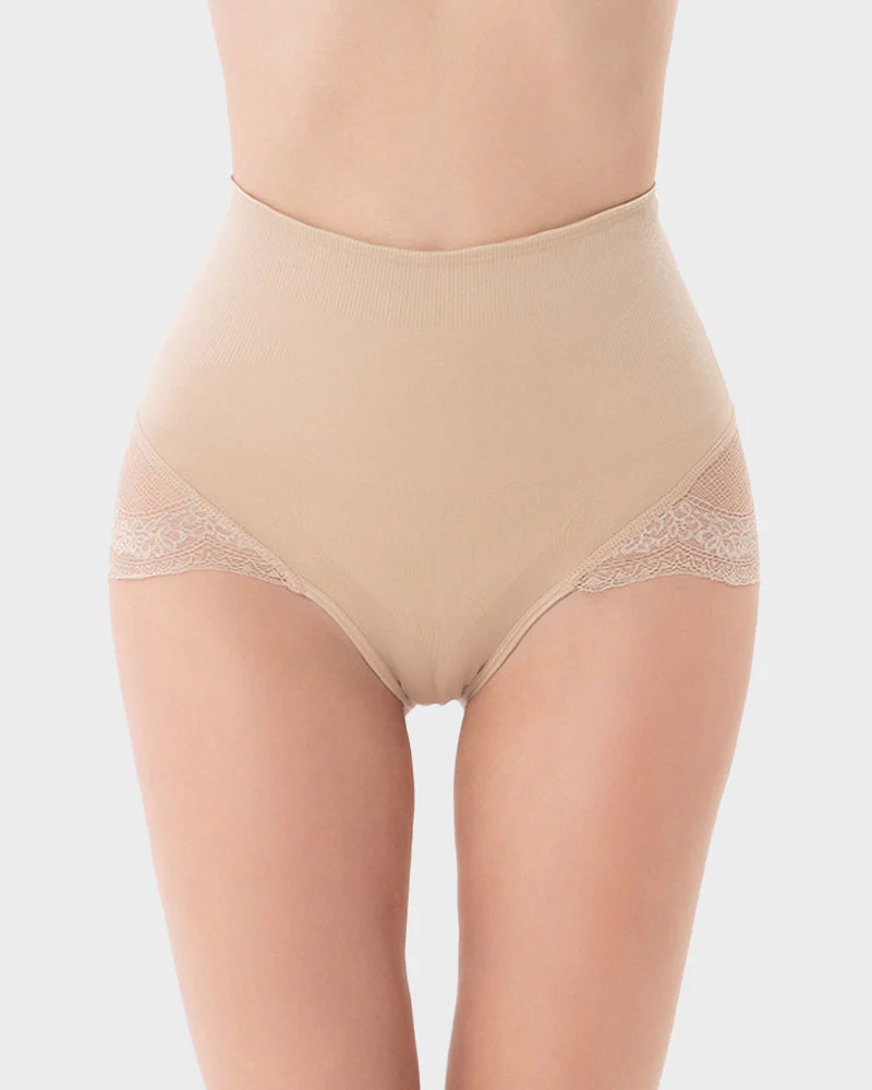 High Waist Lace Mesh Tummy Control Shaping Panty - Image 6
