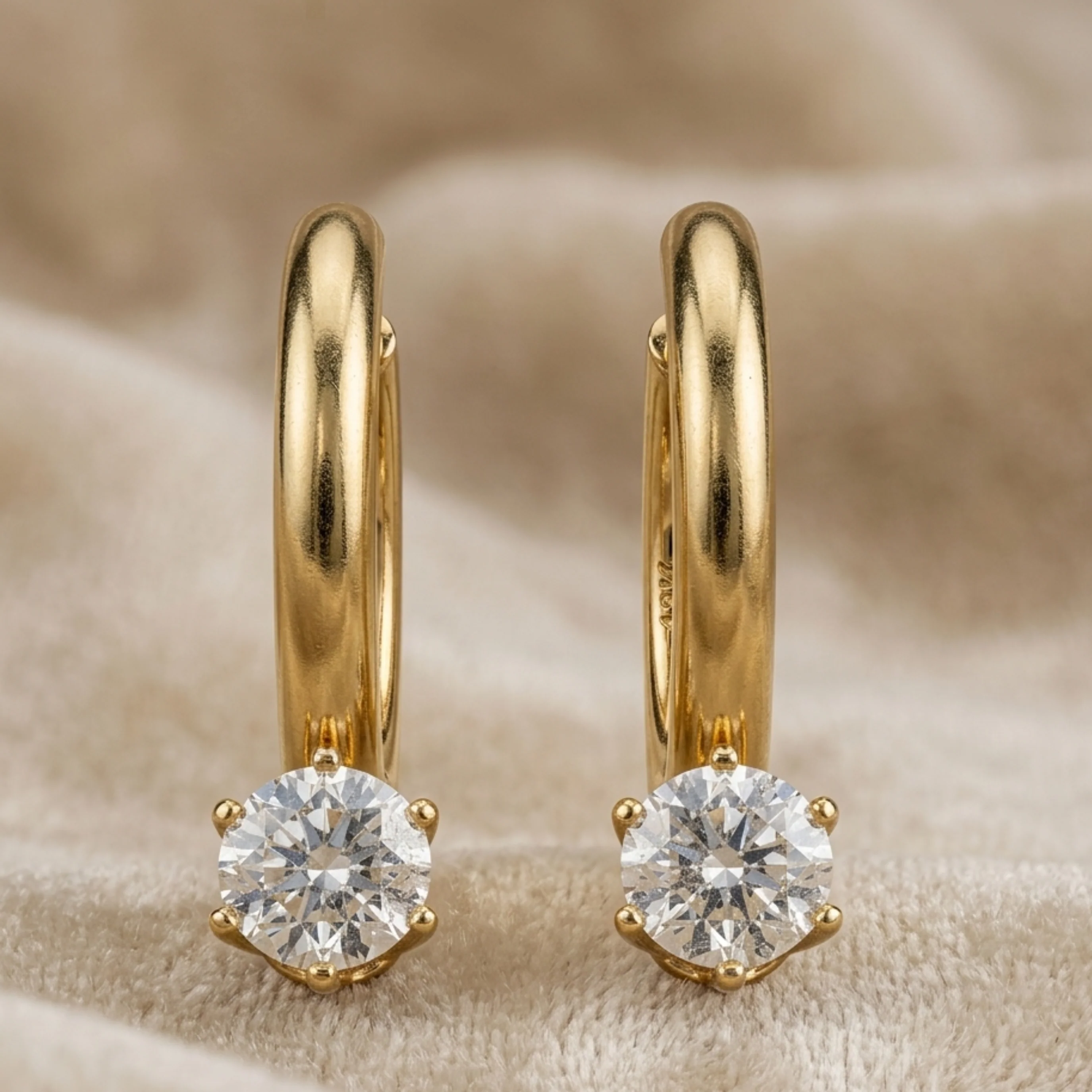 Hovira Glow Solitaire Hoop Earrings - Image 4