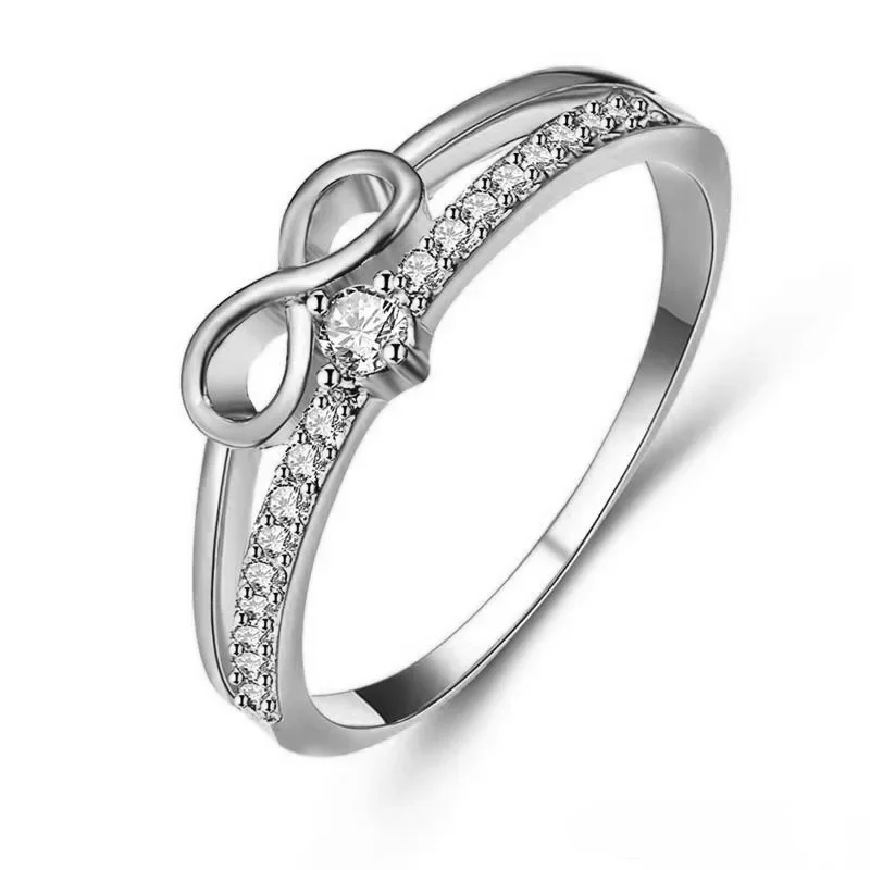 Infinity Diamond Cut and Gold Plated Promise Ring - Image 4
