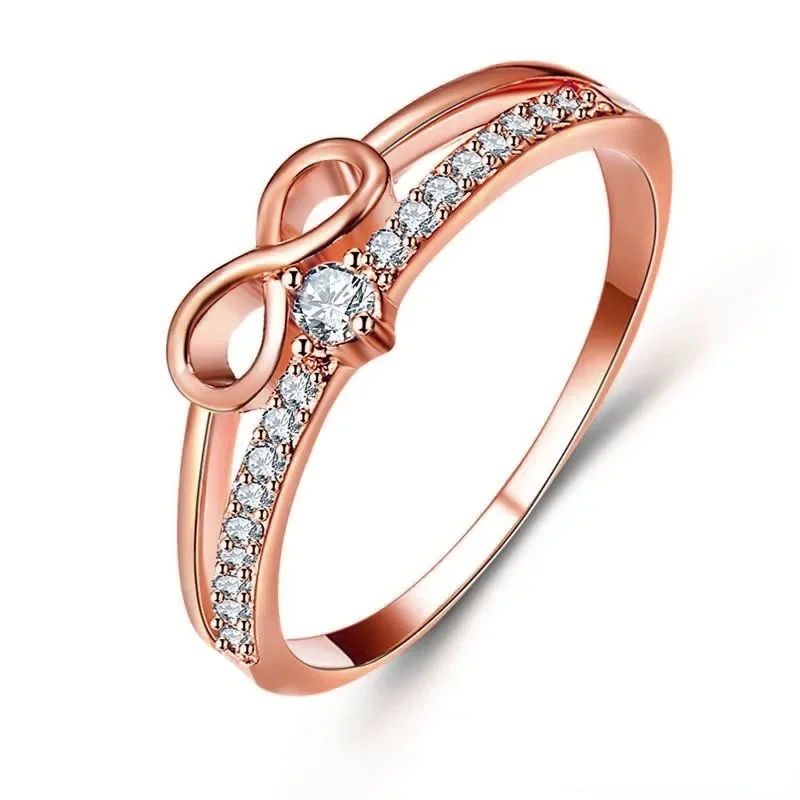 Infinity Diamond Cut and Gold Plated Promise Ring - Image 5