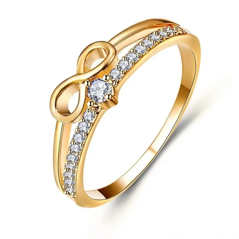 Infinity Diamond Cut and Gold Plated Promise Ring - Image 6