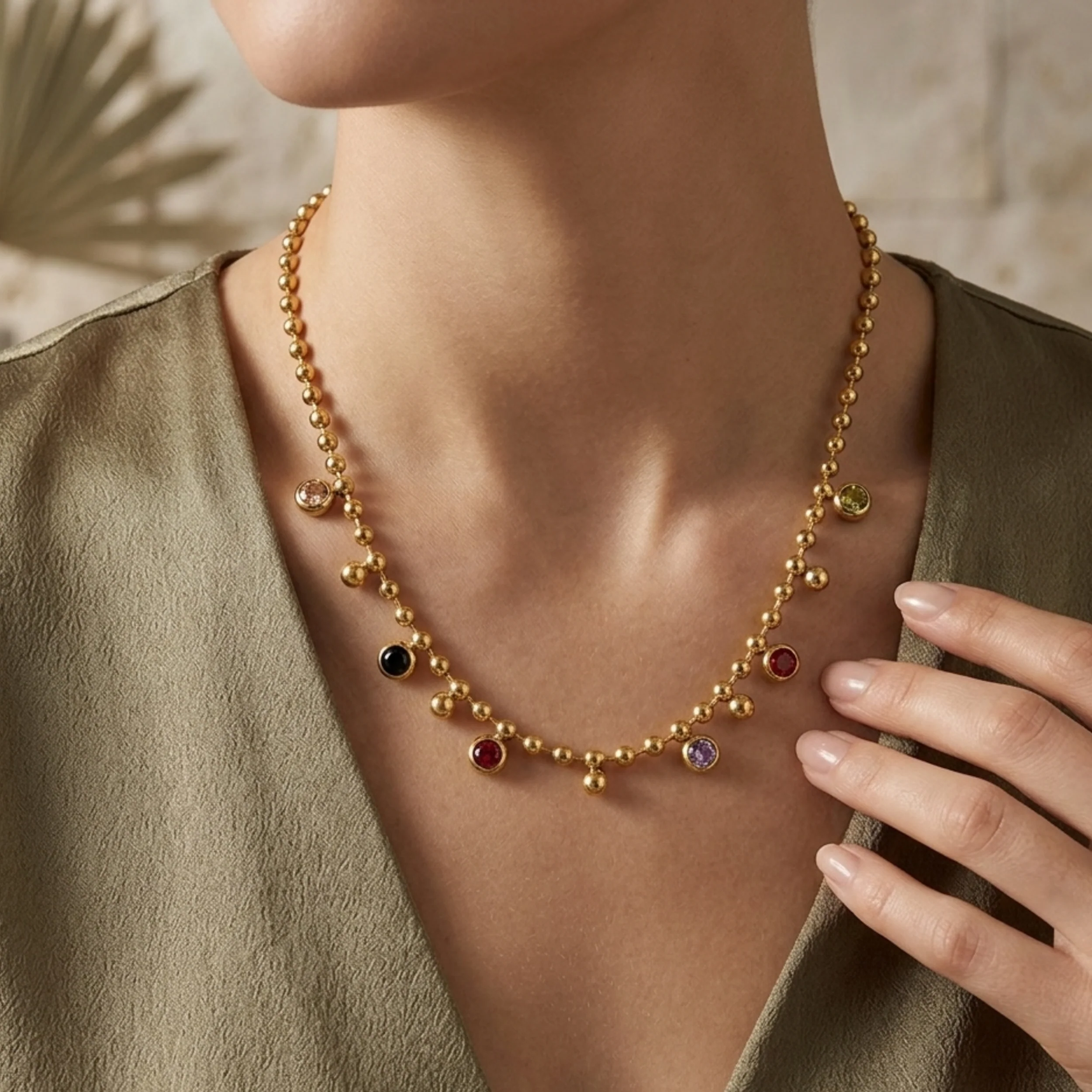 Isolde Crystal Layered Necklace - Image 5