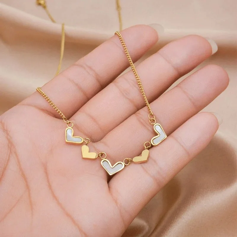 LANESRA HEART CHARMS NECKLACE FOR WOMEN - Image 3
