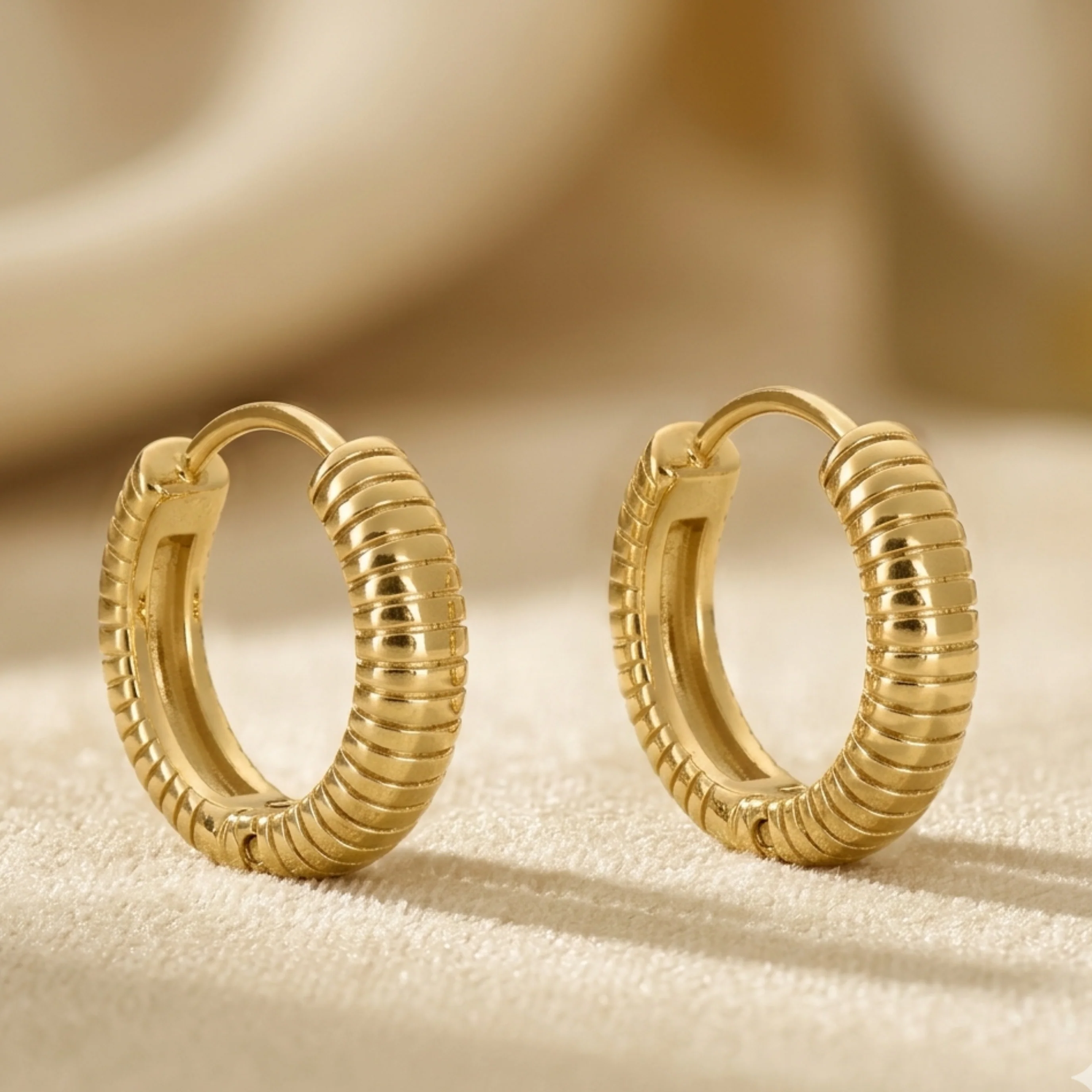 Jovelle Classic Textured Hoops