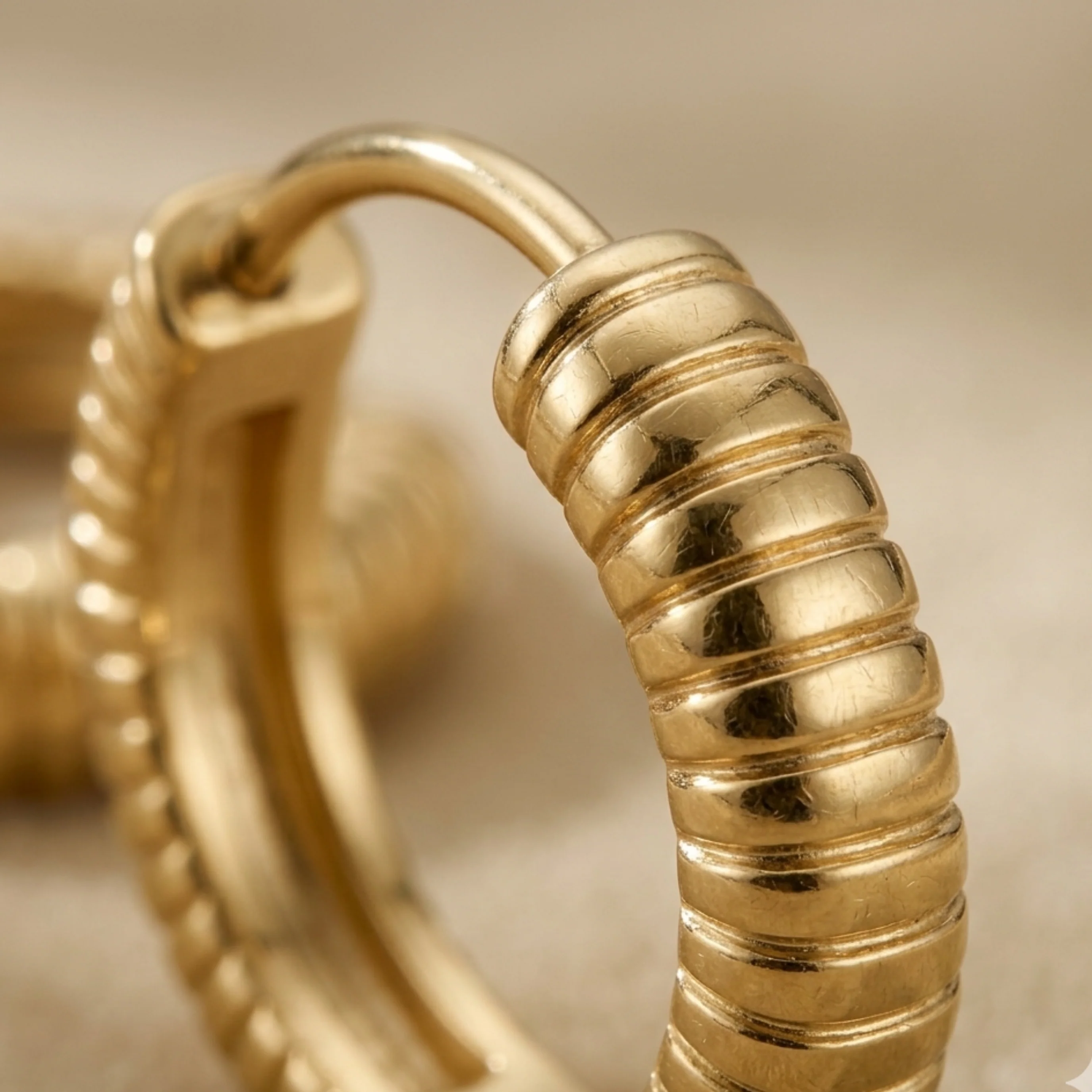 Jovelle Classic Textured Hoops - Image 5
