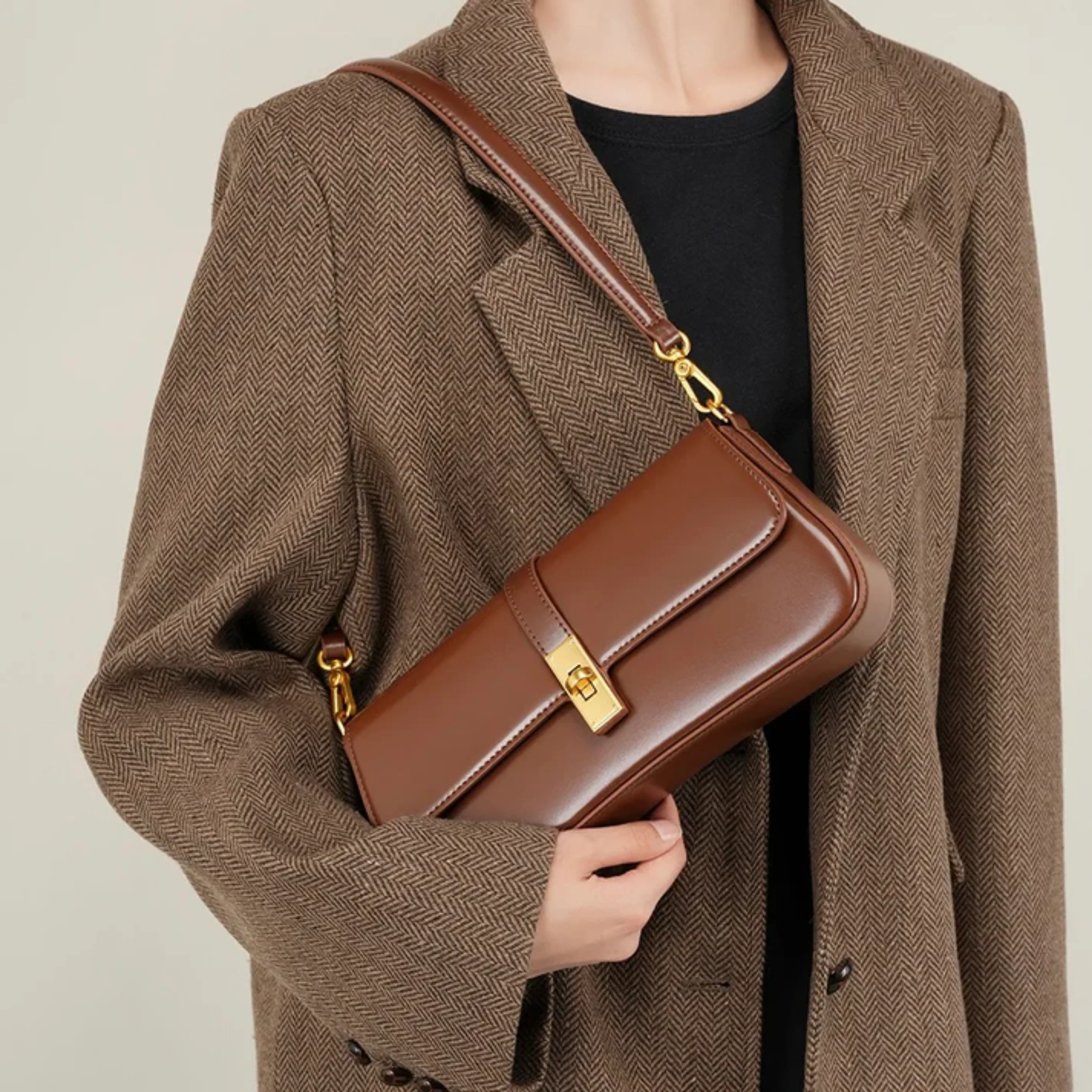 Kaelune Genuine Leather Vintage Crossbody Shoulder Bag - Image 6