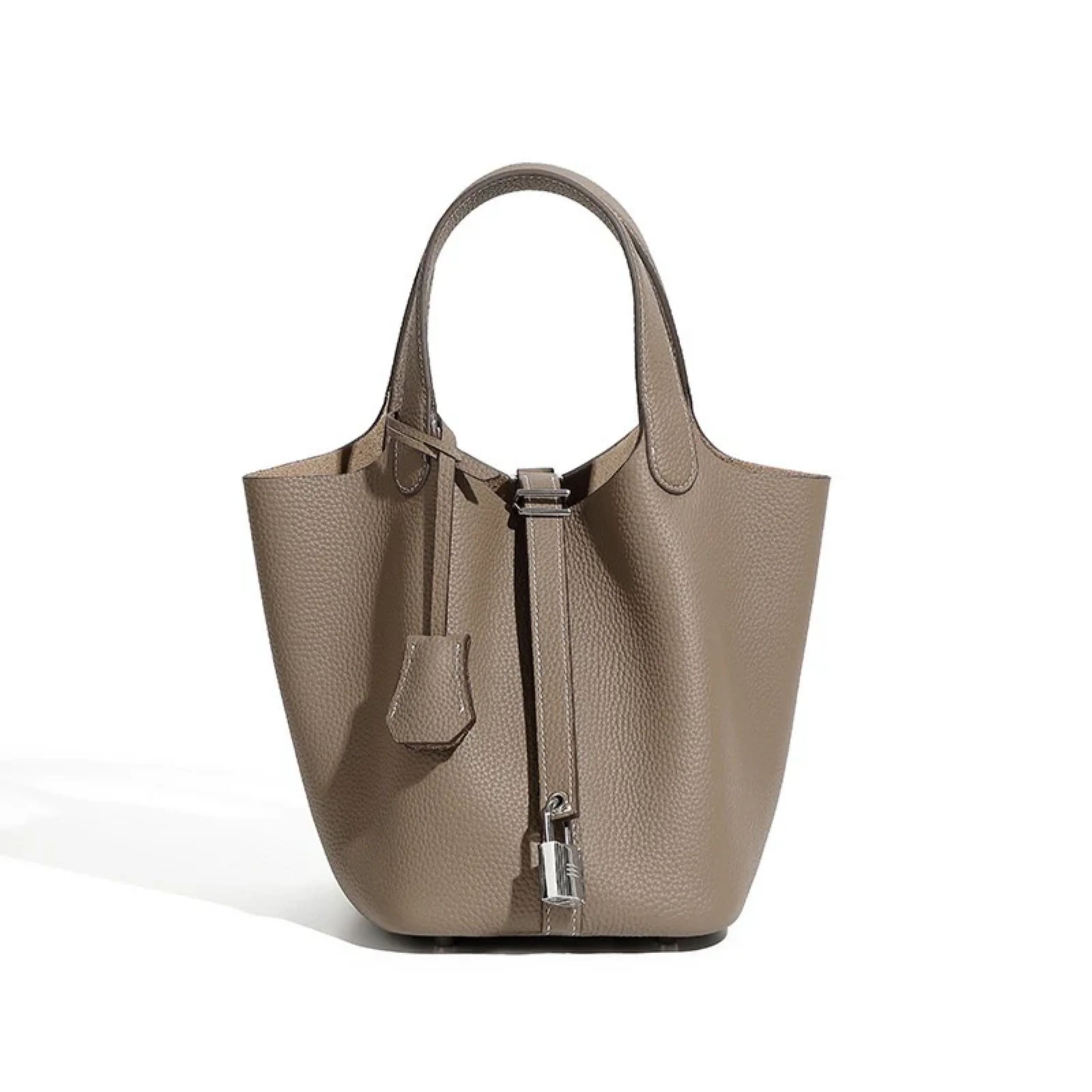 Lavelle Genuine Leather Buckle Basket Bag