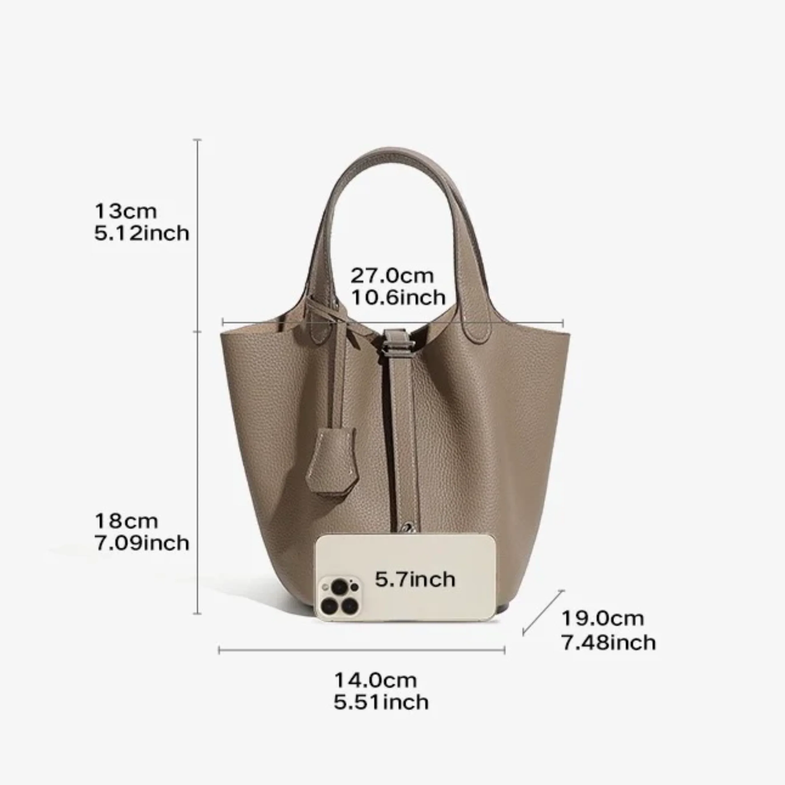 Lavelle Genuine Leather Buckle Basket Bag - Image 14