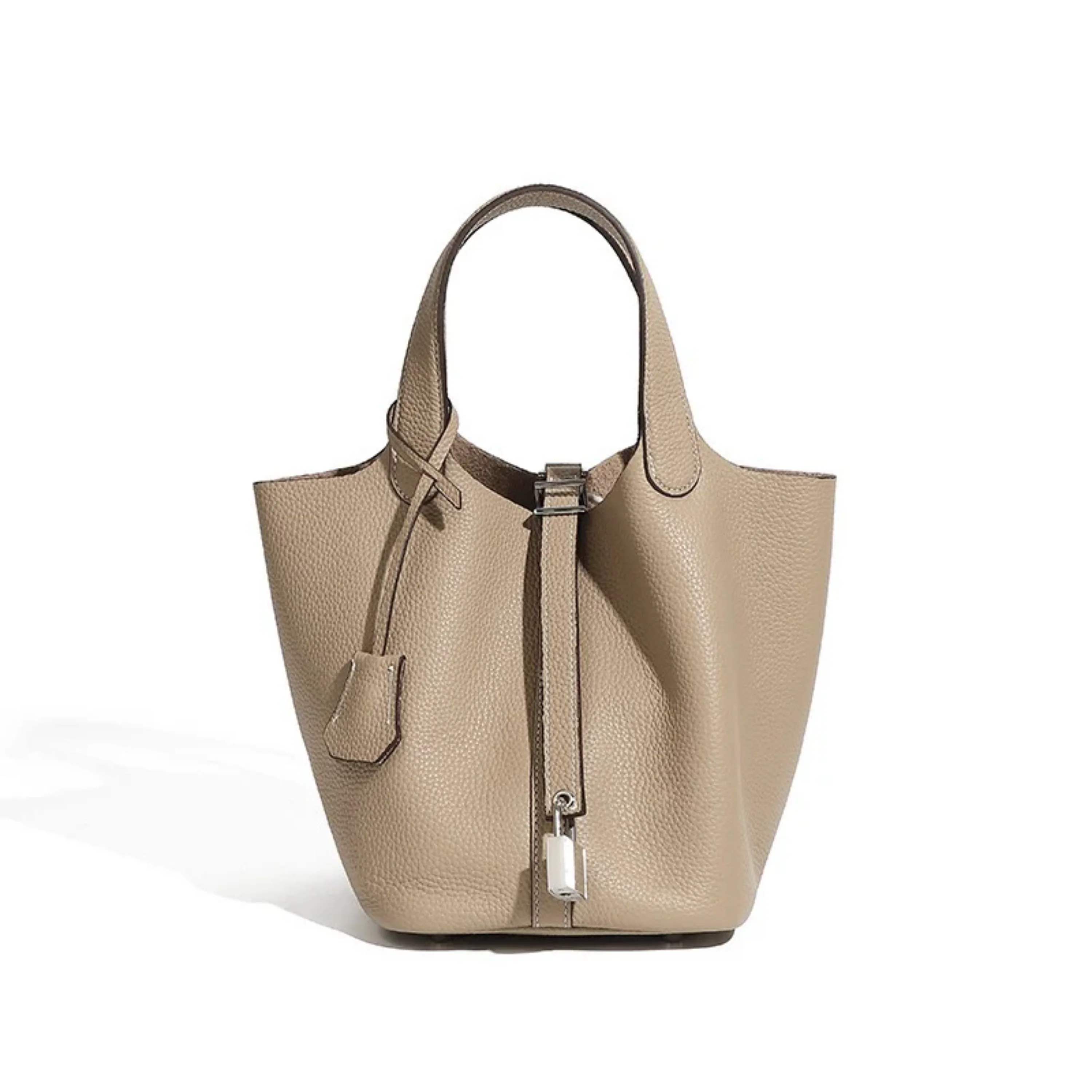 Lavelle Genuine Leather Buckle Basket Bag - Image 7