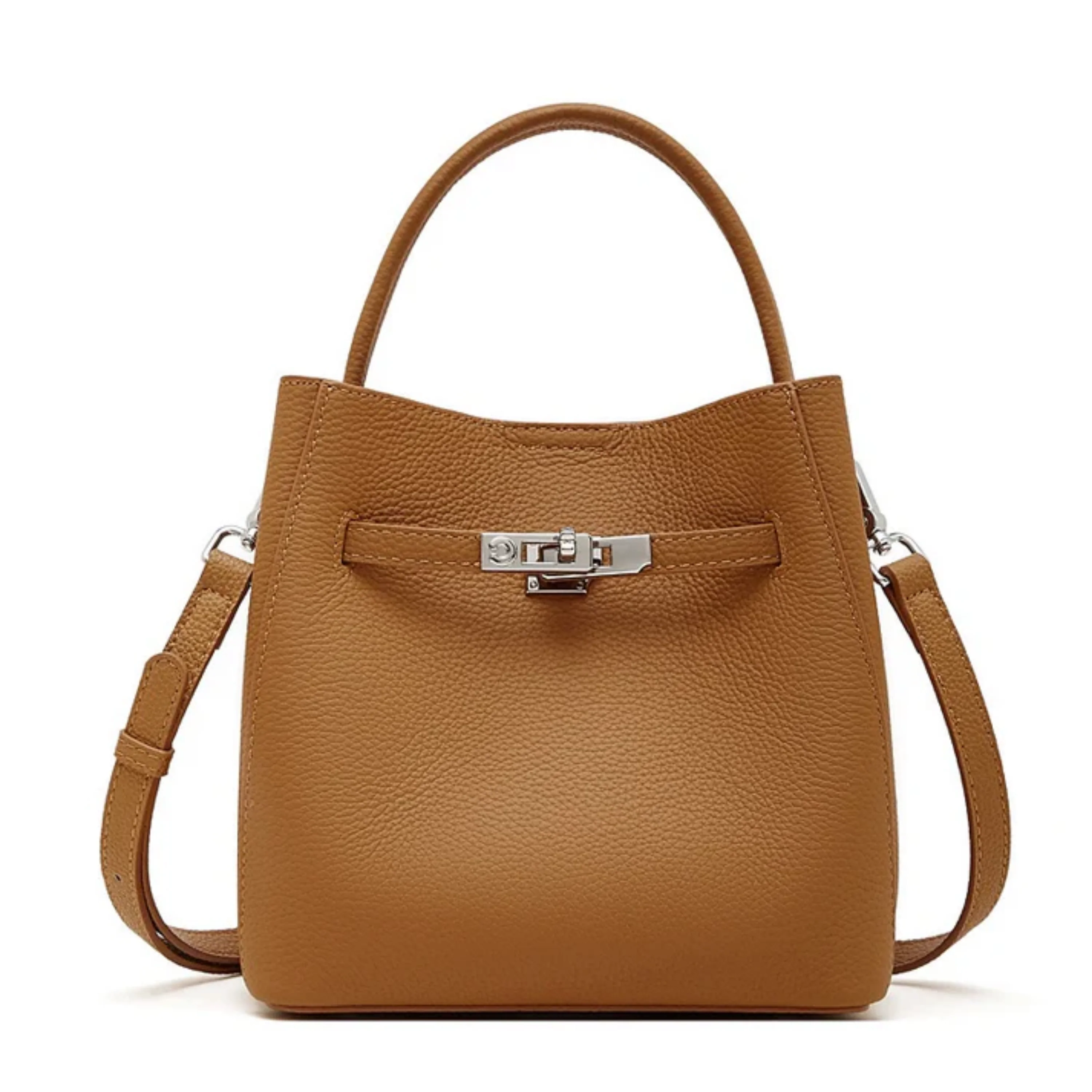 Louisse Genuine Leather Basket Bucket Bag - Image 2