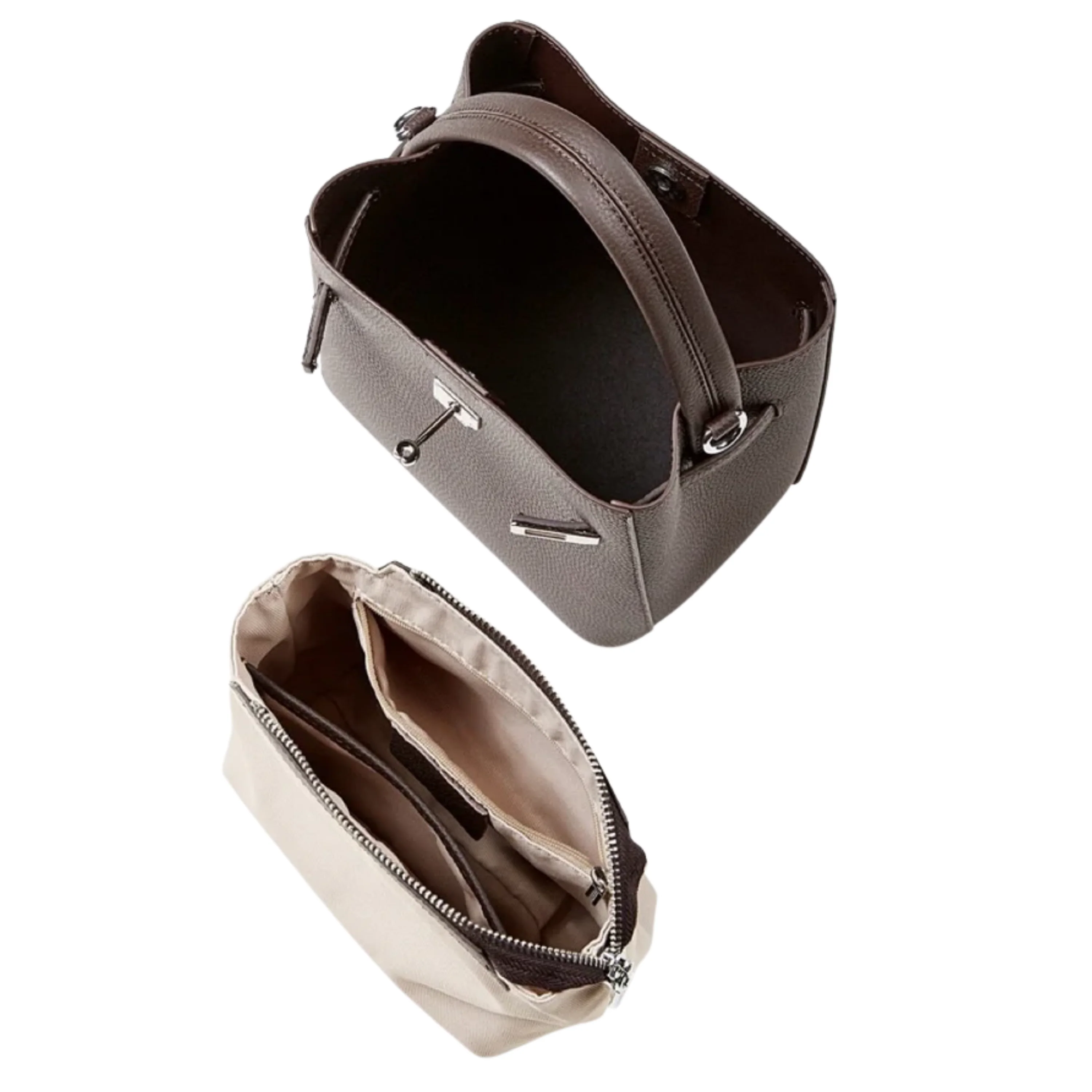 Louisse Genuine Leather Basket Bucket Bag - Image 9