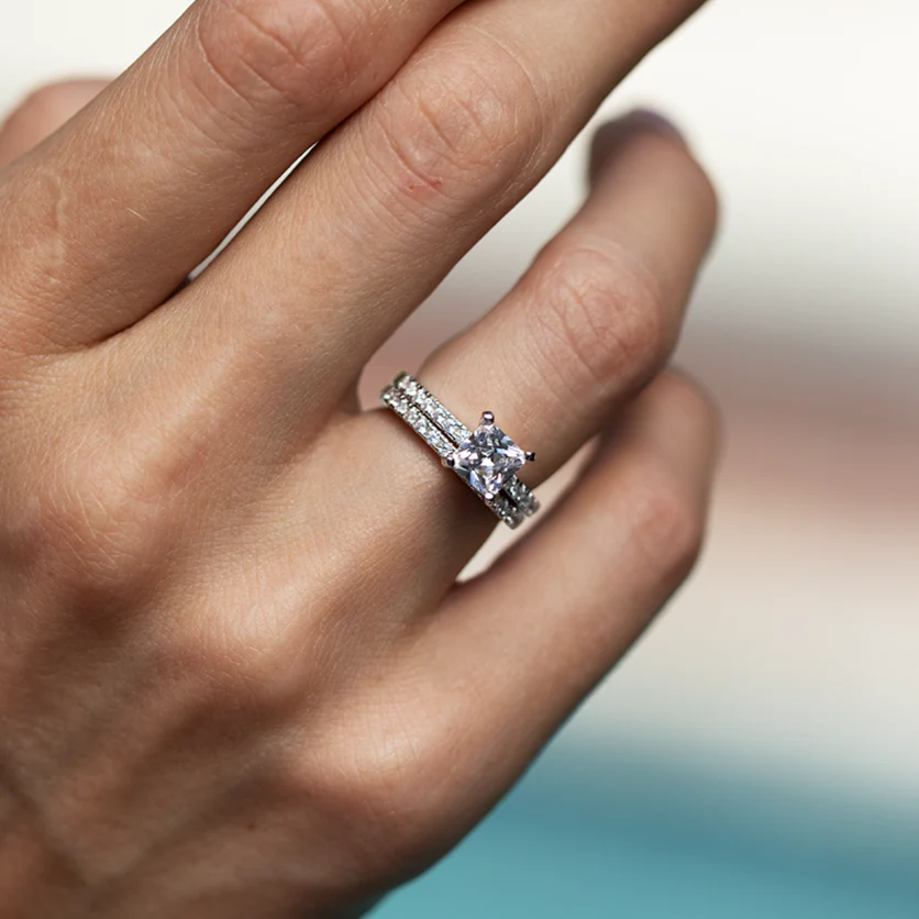 Luminous Promise Moissanite Engagement Ring Set - Image 2