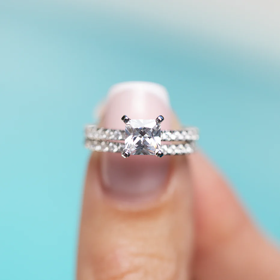 Luminous Promise Moissanite Engagement Ring Set - Image 4