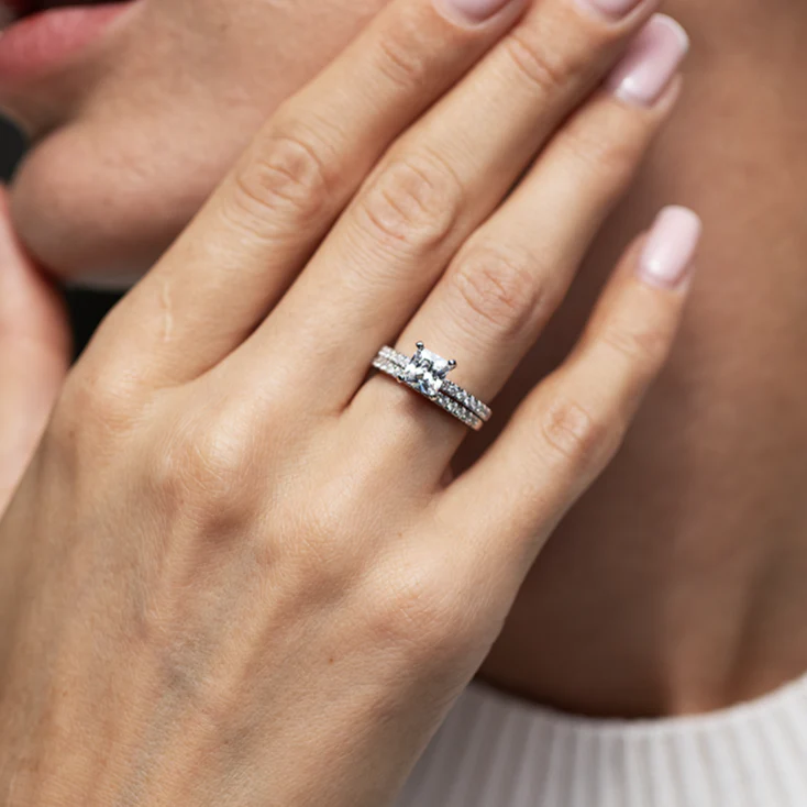 Luminous Promise Moissanite Engagement Ring Set - Image 7