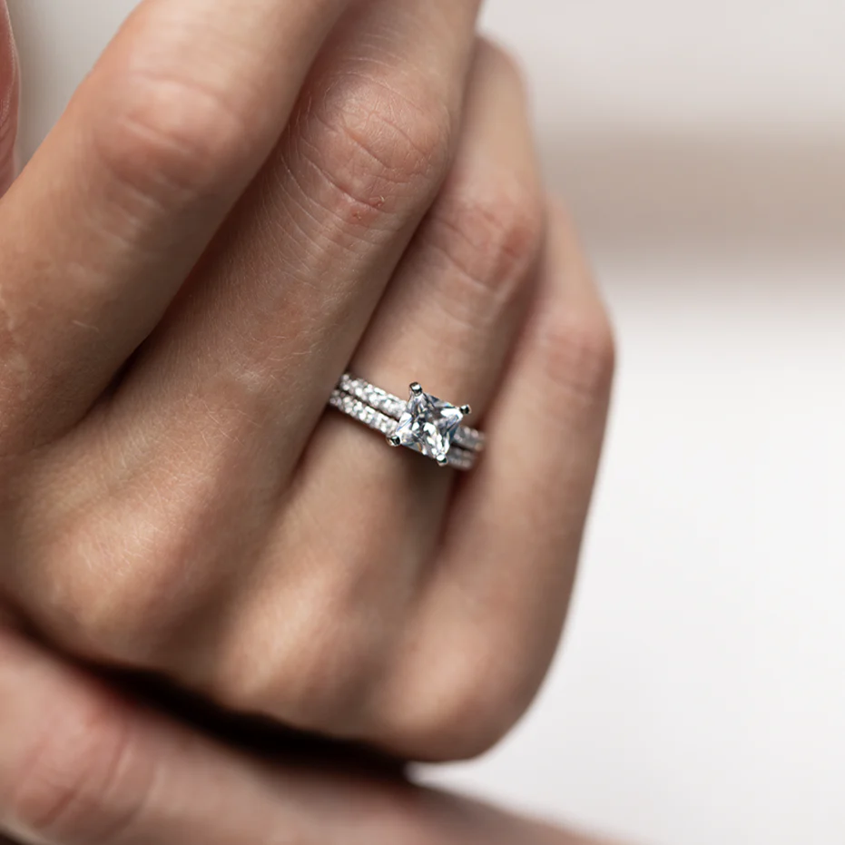 Luminous Promise Moissanite Engagement Ring Set - Image 9