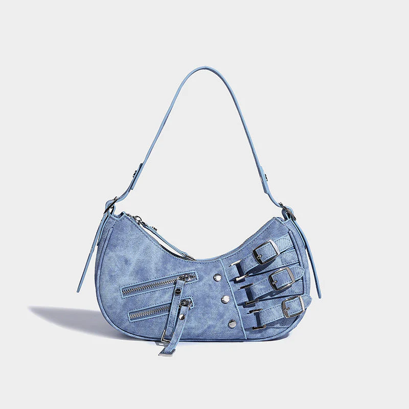 LunaEdge Buckle Crescent Hobo Bag - Image 13