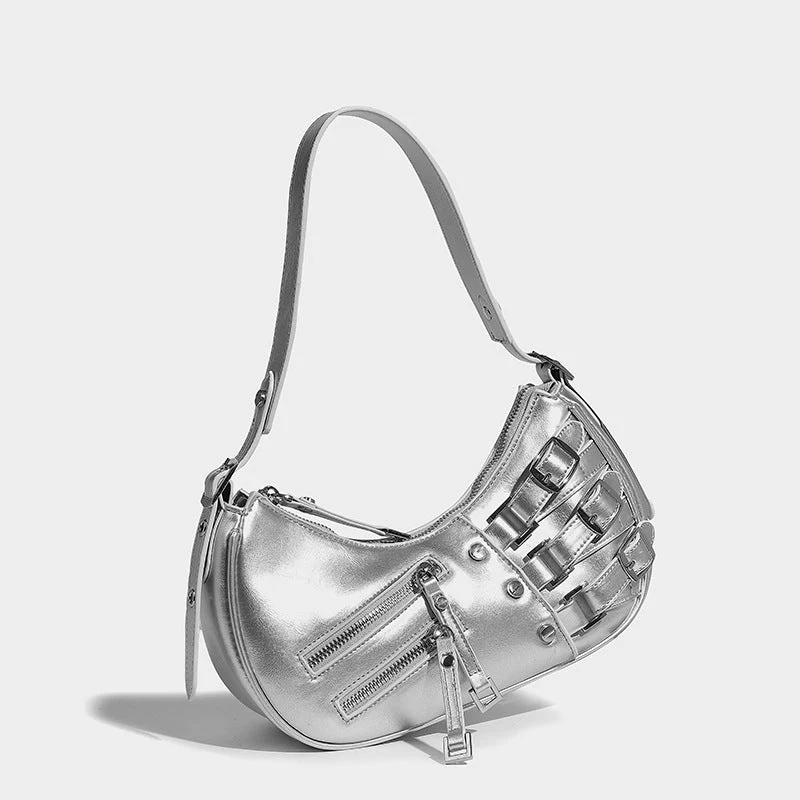 LunaEdge Buckle Crescent Hobo Bag - Image 14