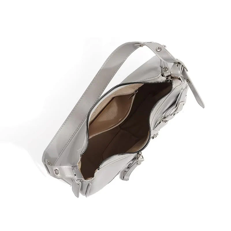 LunaEdge Buckle Crescent Hobo Bag - Image 15