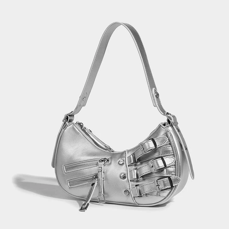LunaEdge Buckle Crescent Hobo Bag - Image 18