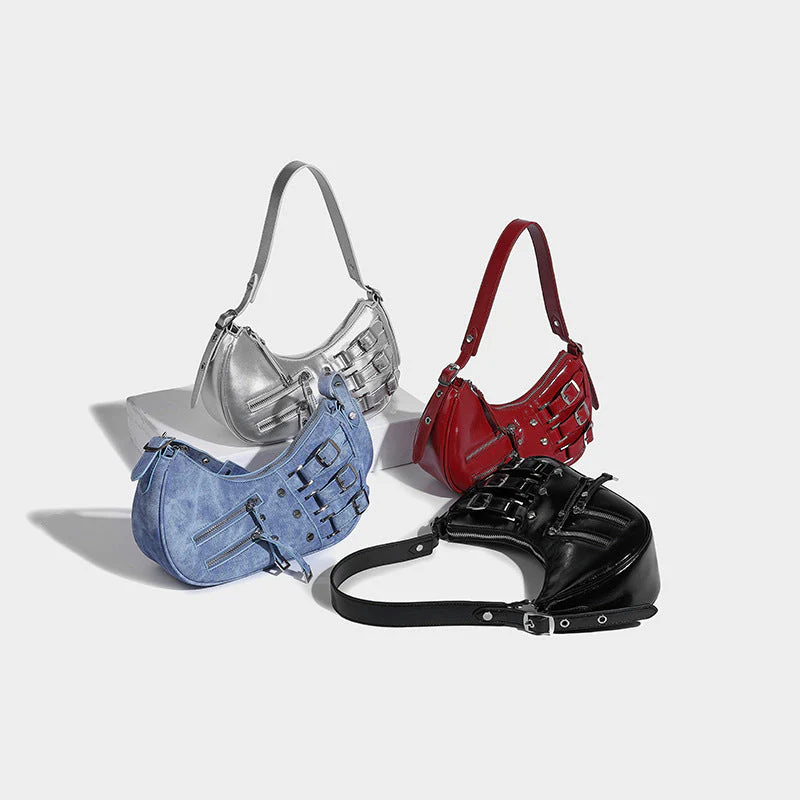 LunaEdge Buckle Crescent Hobo Bag - Image 25