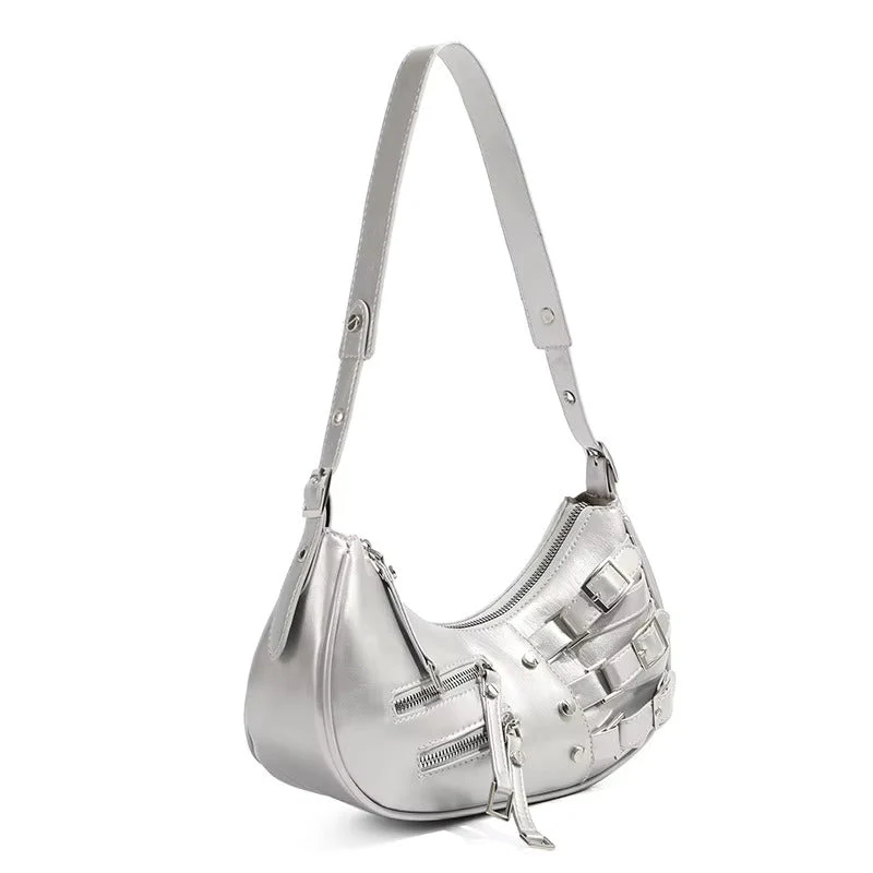 LunaEdge Buckle Crescent Hobo Bag - Image 3