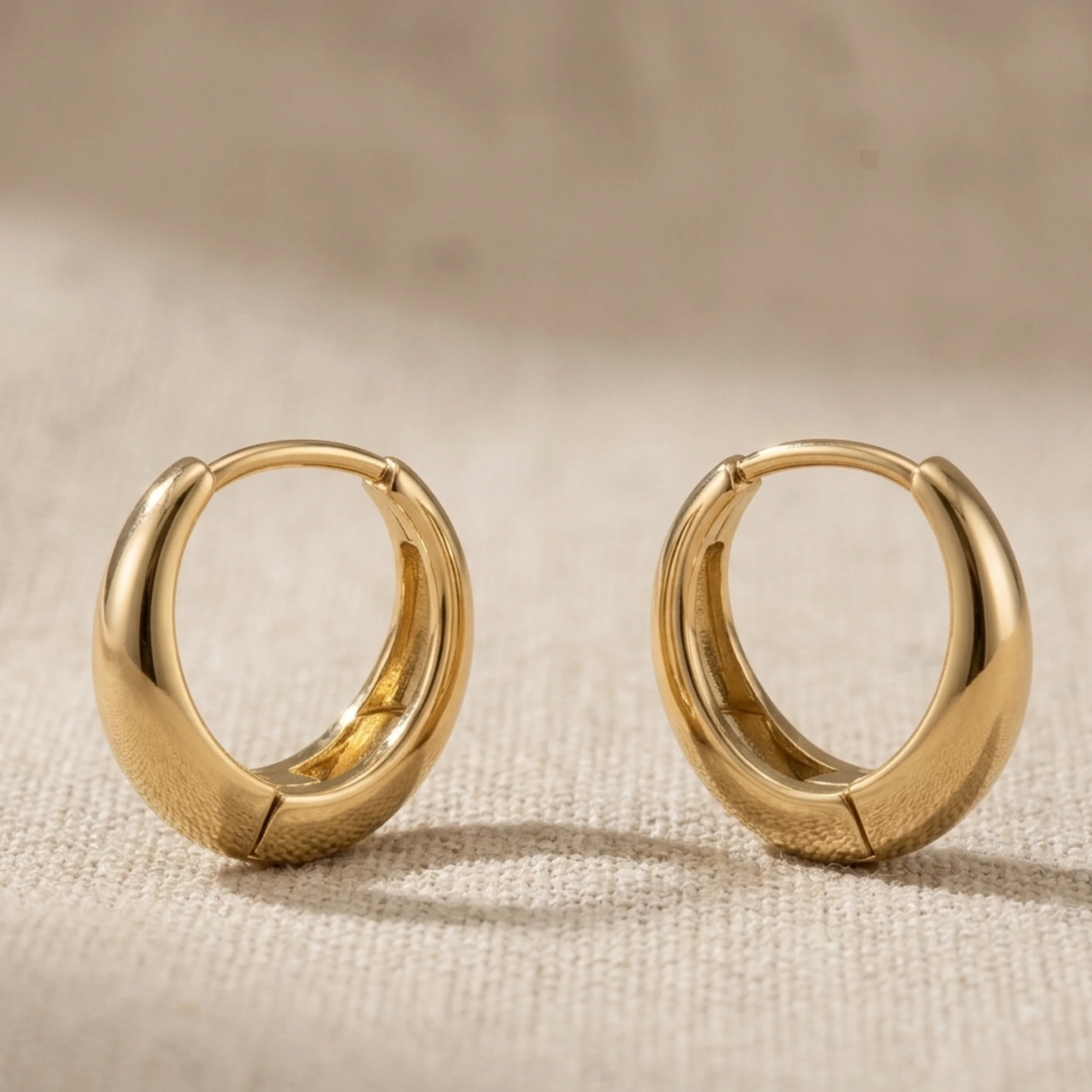 Lunaria Golden Crescent Hoops - Image 2
