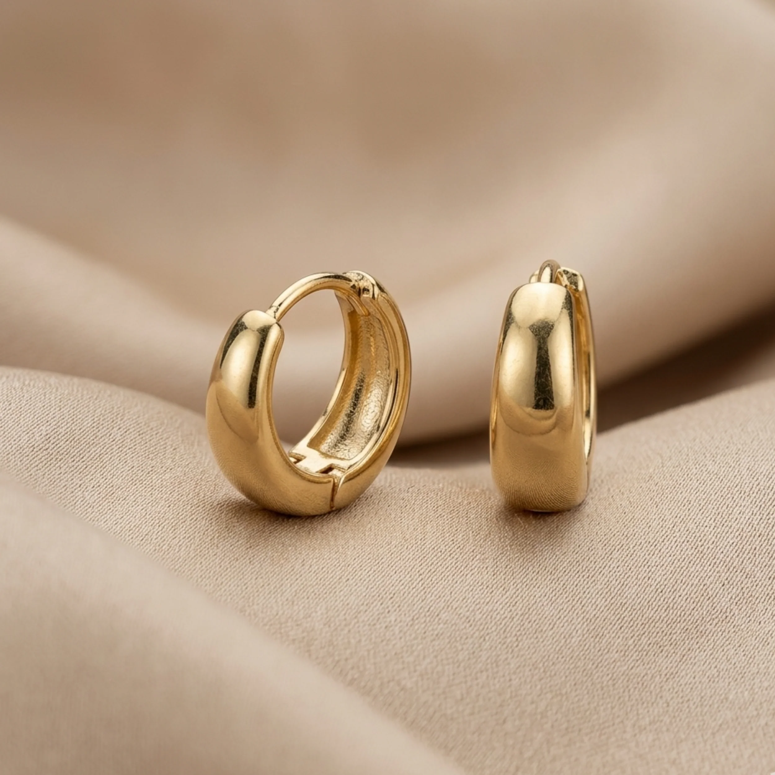Lunaria Golden Crescent Hoops - Image 3