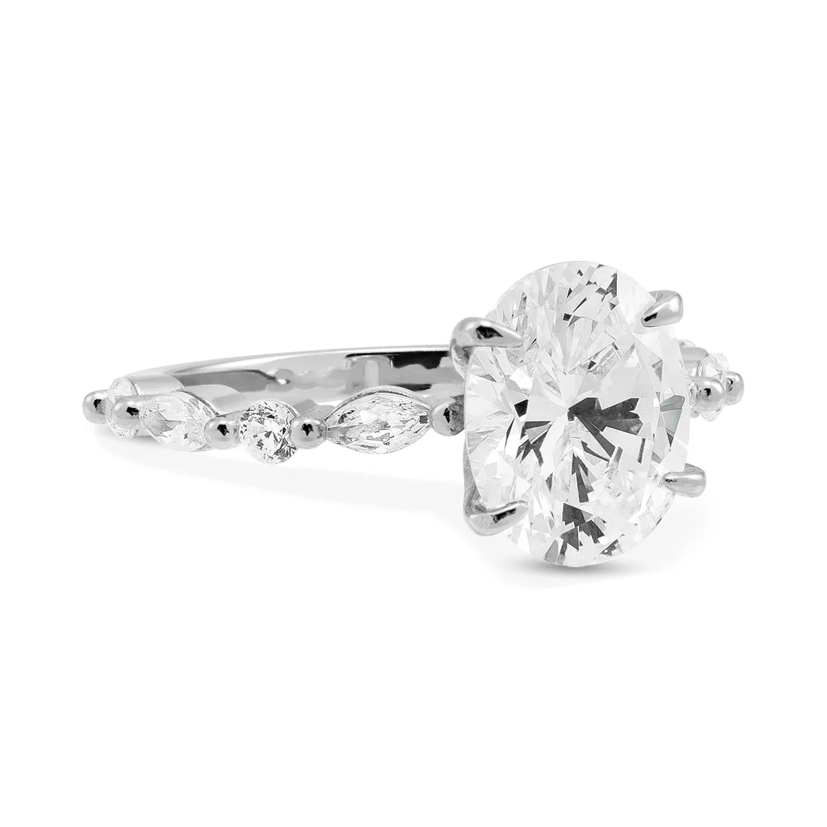 Lustre Evermore Moissanite Sterling Silver Ring - Image 2