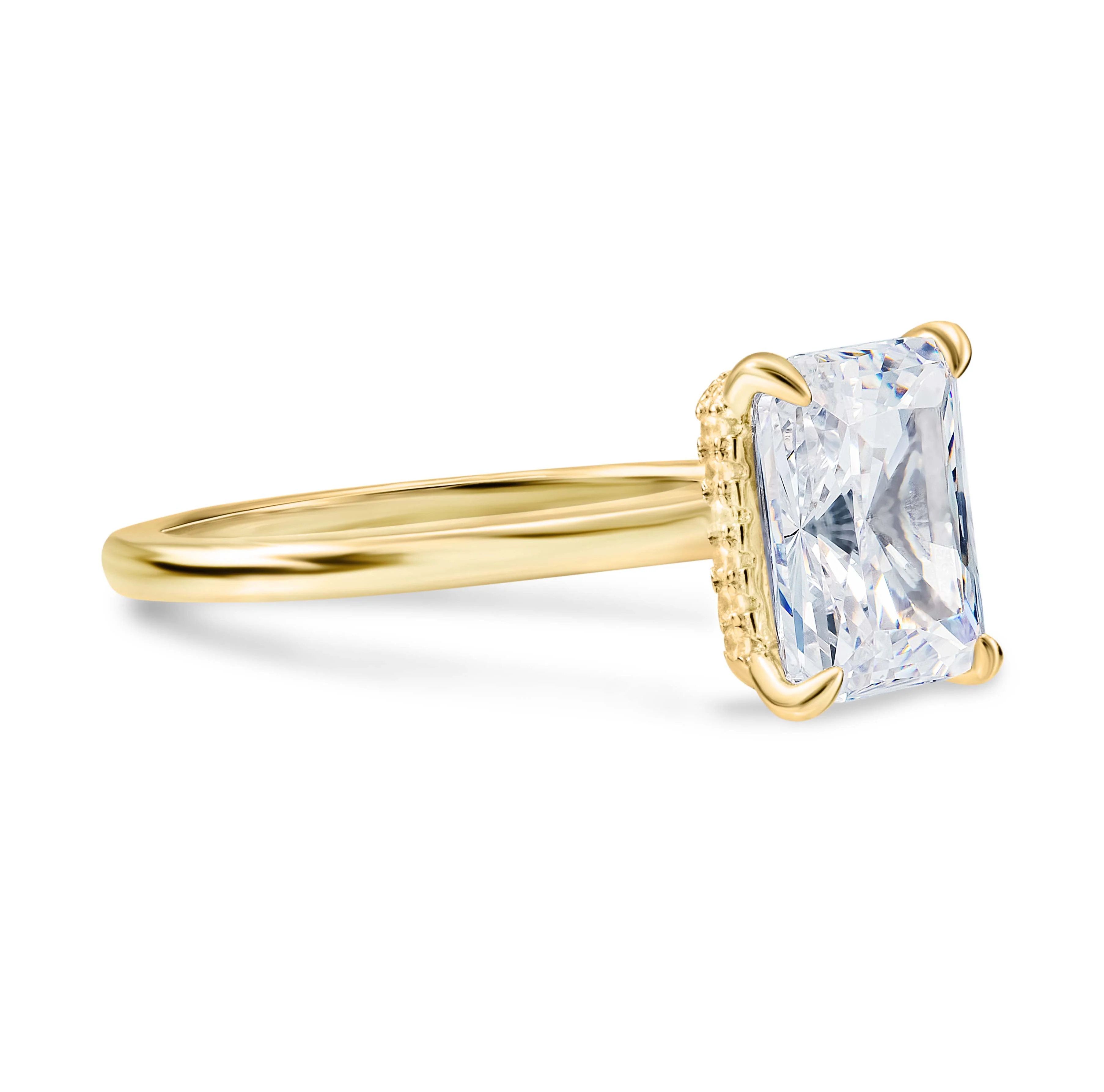 Lustrous Glow Moissanite Solitaire Gold Ring - Image 3