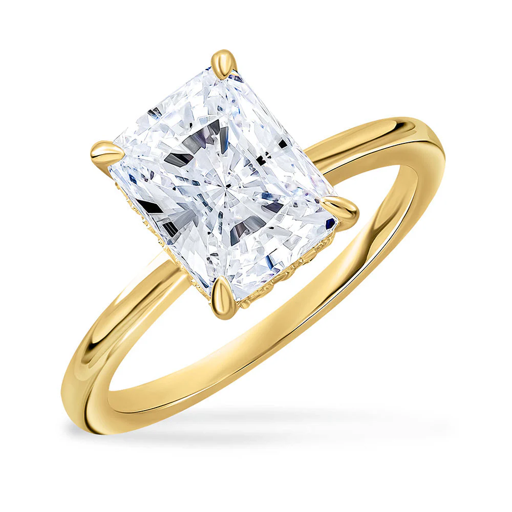 Lustrous Glow Moissanite Solitaire Gold Ring - Image 4