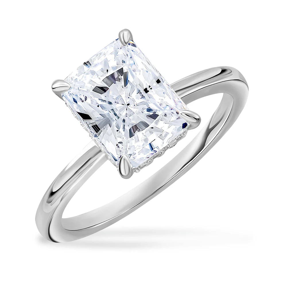 Lustrous Glow Moissanite Solitaire Sterling Silver Ring - Image 2