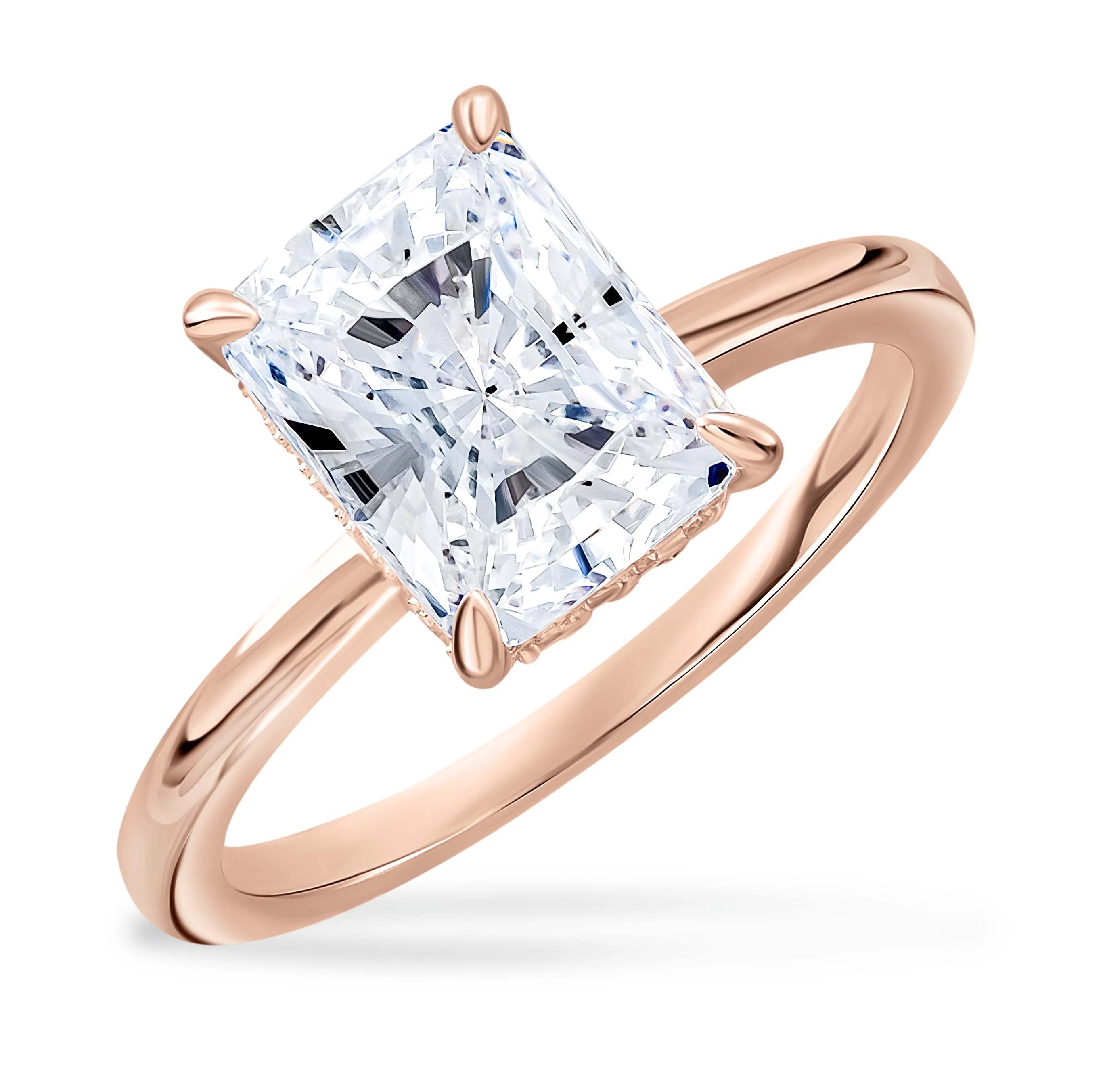 Lustrous Glow Moissanite Solitaire Rose Gold Ring - Image 2