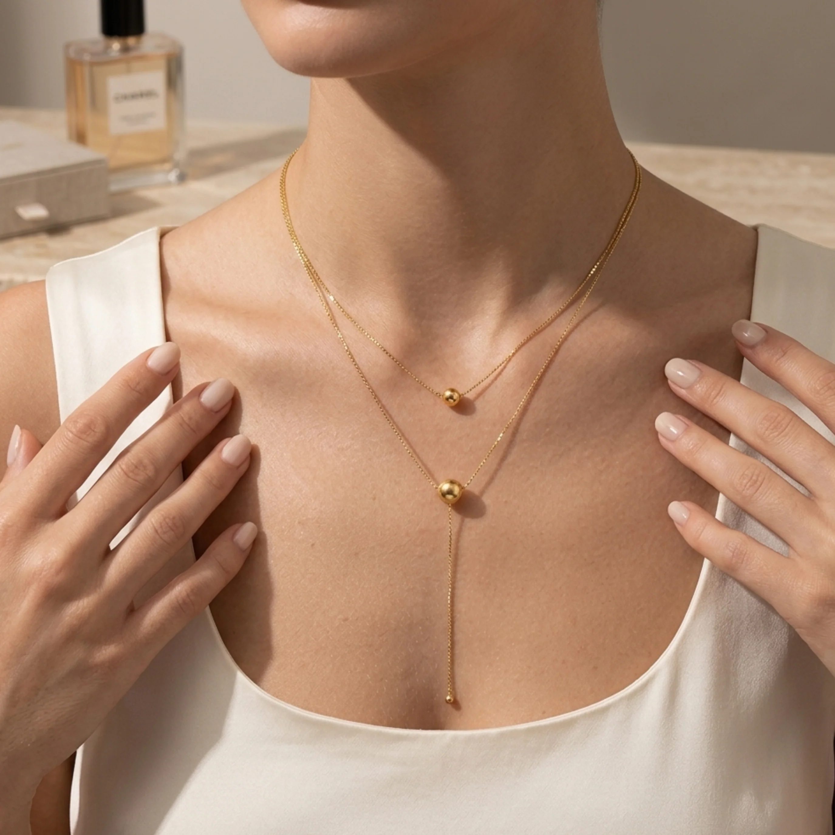 Marcelline Dangle Bead Necklace - Image 4