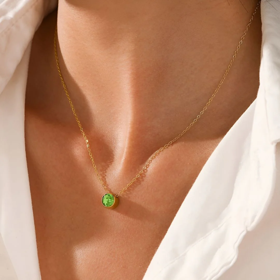 Elegant Personalized Birthstone Necklace – Customizable Gemstone Pendant Jewelry - Image 2
