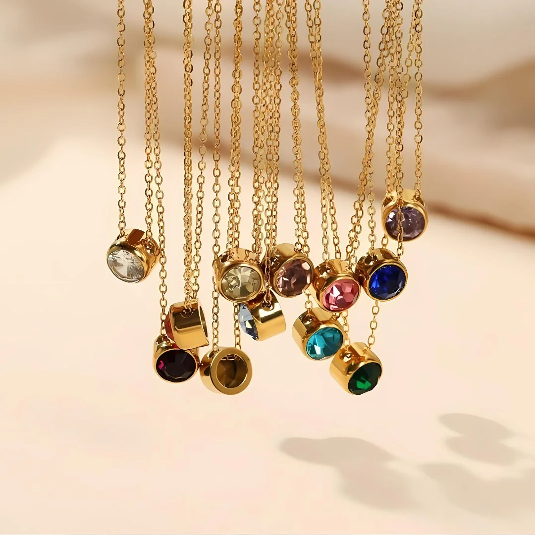 Elegant Personalized Birthstone Necklace – Customizable Gemstone Pendant Jewelry - Image 6