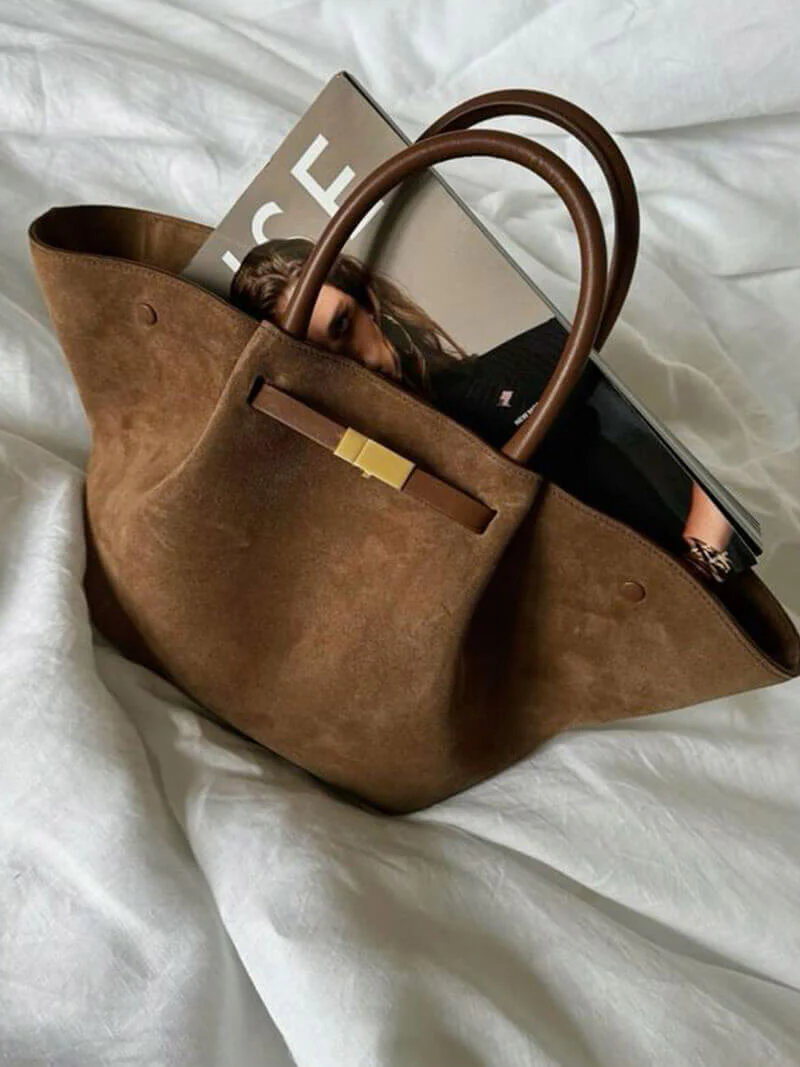 Faux Suede Tote Bag - Image 3