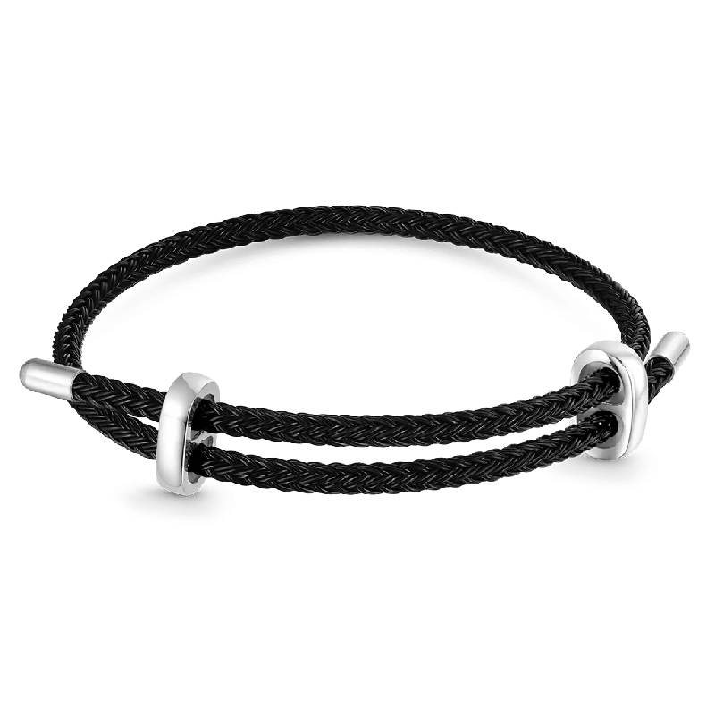 Midnight Elegance Adjustable Charm Bracelet