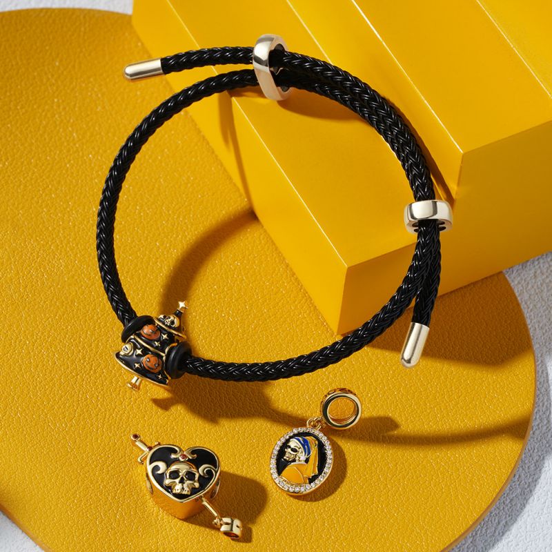 Midnight Elegance Adjustable Charm Bracelet - Image 3