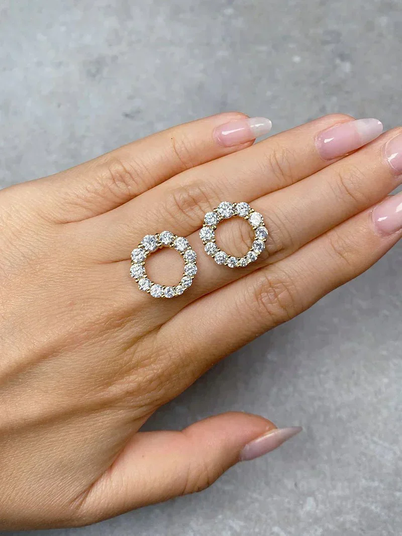 Mini Round Gradient Infinity Stud Earrings - Image 4